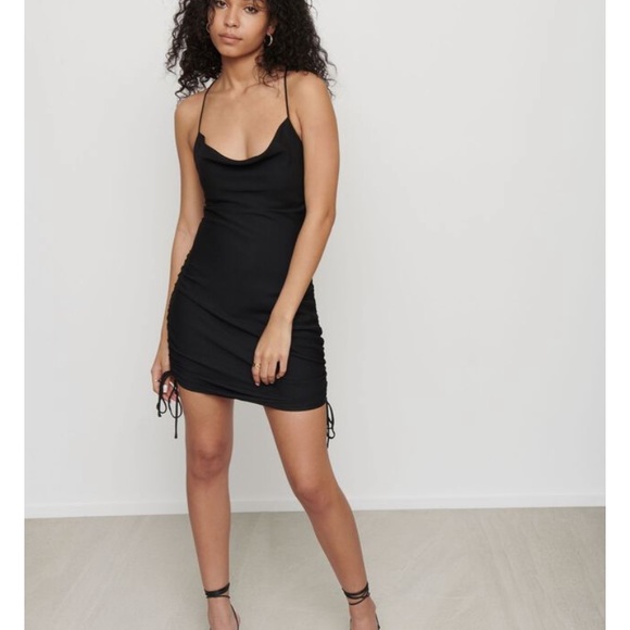 Ruched Cowl Neck Dress - Picture 2 of 11